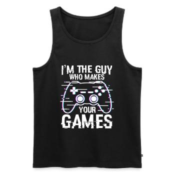 Typ der Spiele entwickelt - Männer Premium Bio Tank Top - Schwarz - Vorne - AI Model Male 178 light (178cm)