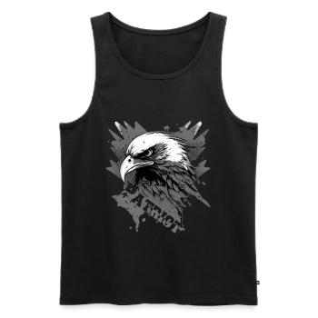 Aigle patriotique avec lettrage - Débardeur bio Premium Homme - noir - Devant - AI Model Male 178 light (178cm)