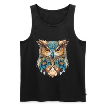 Geometric owl head - Men's Premium Organic Tank Top - black - Front - AI Model Male 178 light (178cm)