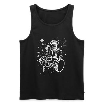 Schachfiguren Zeichnung - Männer Premium Bio Tank Top - Schwarz - Vorne - Michal (187cm)