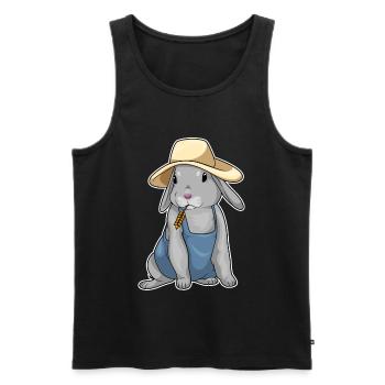 Hase Landwirt Weizen Bauernhof - Männer Premium Bio Tank Top - Schwarz - Vorne - AI Model Male 178 light (178cm)