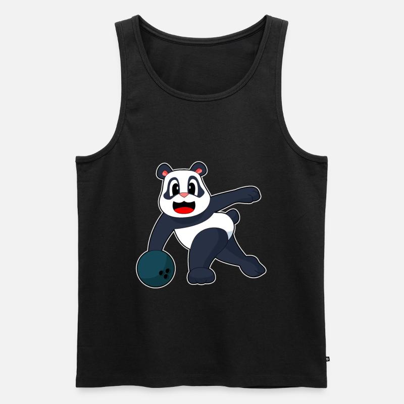 Panda Bowling Bowlingkugel - Männer Premium Bio Tank Top - Schwarz