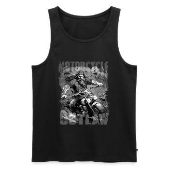 Outlaw Motorcycle Biker black white - Men's Premium Organic Tank Top - black - Front - Michal (187cm)
