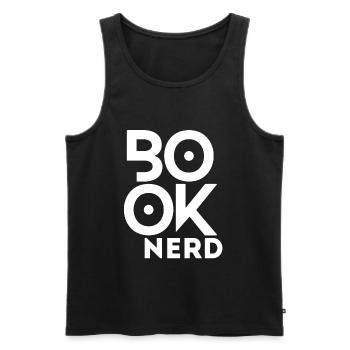 Funny Reading Book Nerd - Men's Premium Organic Tank Top - black - Front - Michal (187cm)