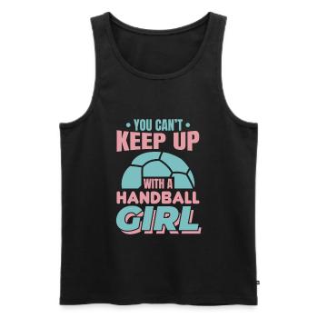 Handballspielerin - Männer Premium Bio Tank Top - Schwarz - Vorne - Michal (187cm)