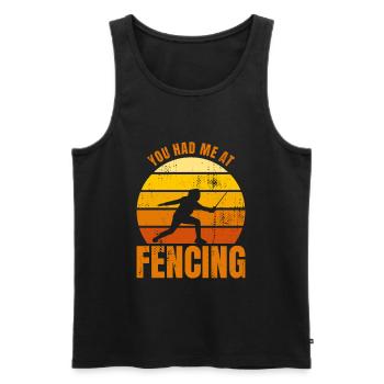 Fecht Witz - Männer Premium Bio Tank Top - Schwarz - Vorne - AI Model Male 178 light (178cm)
