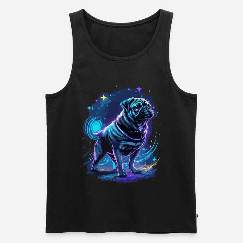 Mops Mitternachtszauber - Männer Premium Bio Tank Top - Schwarz