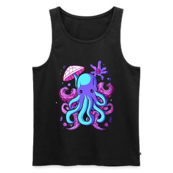 Octo Jelly Octopus Sea Creature - Men's Premium Organic Tank Top - black - Front - AI Model Male 178 light (178cm)