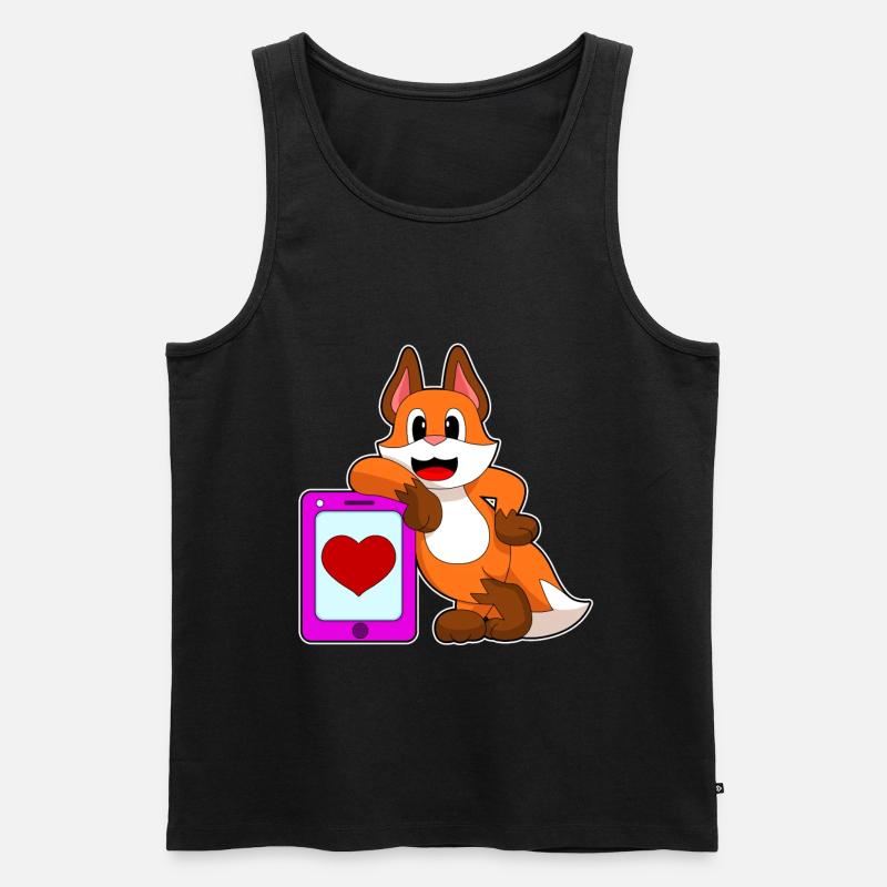 Fuchs Herz - Männer Premium Bio Tank Top - Schwarz