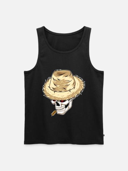 Ferme de blé Skull Farmer - Débardeur bio Premium Homme - noir