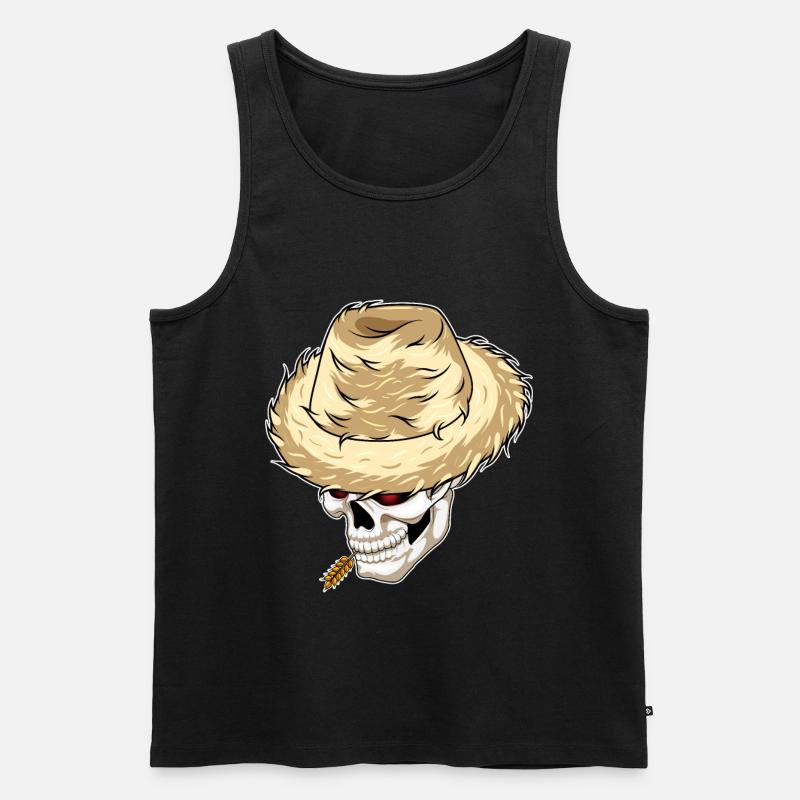 Skull Farmer Blé - Débardeur bio Premium Homme - noir