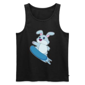 Rabbit Snowboarder Snowboard - Men's Premium Organic Tank Top - black - Front - Michal (187cm)