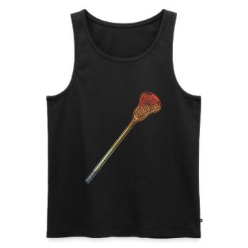 Lacrosse Stick Sketch - Men's Premium Organic Tank Top - black - Front - AI Model Male 178 light (178cm)