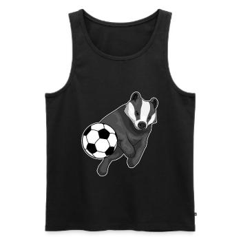 Badger Soccer Player Soccer - Men's Premium Organic Tank Top - black - Front - Michal (187cm)