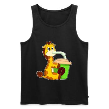 Giraffe Coffee to go Becher - Männer Premium Bio Tank Top - Schwarz - Vorne - Michal (187cm)