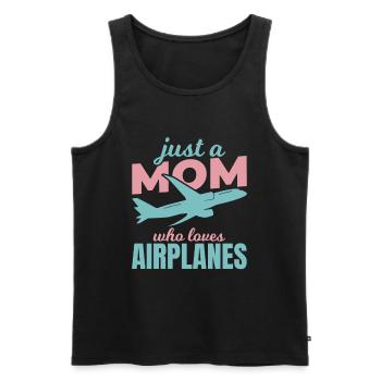 Airplane lover mom - Men's Premium Organic Tank Top - black - Front - Michal (187cm)