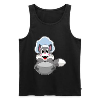 Cat Cook Cooking Pot Cooking - Men's Premium Organic Tank Top - black - Front - AI Model Male 178 light (178cm)