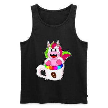 Einhorn Tasse Kaffee - Männer Premium Bio Tank Top - Schwarz - Vorne - AI Model Male 178 light (178cm)