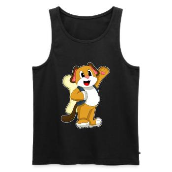 Dog Student Backpack School - Men's Premium Organic Tank Top - black - Front - AI Model Male 178 light (178cm)