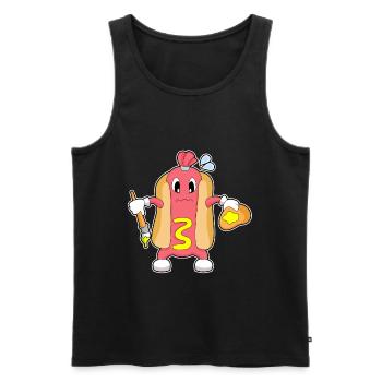 Peinture au pinceau de peintre hot-dog - Débardeur bio Premium Homme - noir - Devant - Michal (187cm)