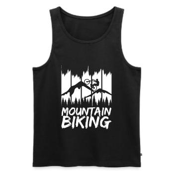 Fun mountain biking - Men's Premium Organic Tank Top - black - Front - AI Model Male 178 light (178cm)