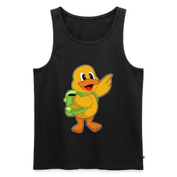 Ente Schüler Rucksack Schule - Männer Premium Bio Tank Top - Schwarz - Vorne - Michal (187cm)
