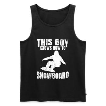 Snowboarding Junge - Männer Premium Bio Tank Top - Schwarz - Vorne - AI Model Male 178 light (178cm)