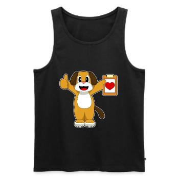 Dog Heart - Men's Premium Organic Tank Top - black - Front - Michal (187cm)