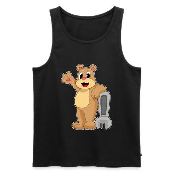 Atelier de clés mécaniques Bear - Débardeur bio Premium Homme - noir - Devant - Michal (187cm)