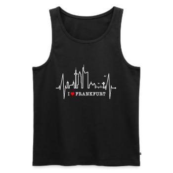 Francfort Skyline Herzschlag FFM Fan Liebe Hessen - Débardeur bio Premium Homme - noir - Devant - AI Model Male 178 light (178cm)