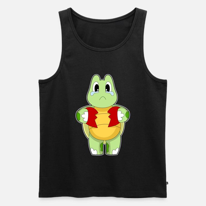 Schildkröte Herz zerbrochen - Männer Premium Bio Tank Top - Schwarz