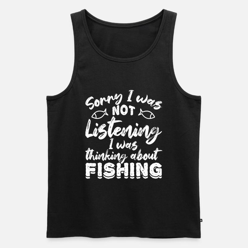 Anglerspruch - Männer Premium Bio Tank Top - Schwarz