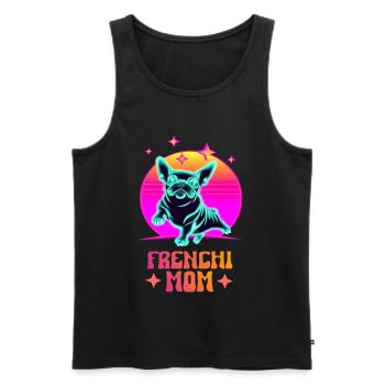 Maman Frenchie - Débardeur bio Premium Homme - noir - Devant - AI Model Male 178 light (178cm)