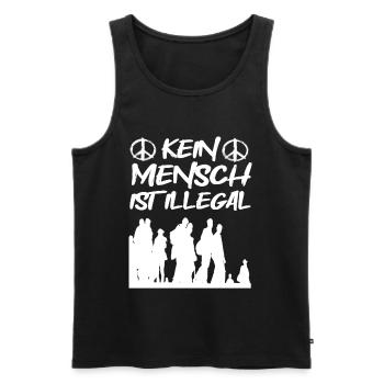 Kein Mensch ist Illegal! - Männer Premium Bio Tank Top - Schwarz - Vorne - Michal (187cm)