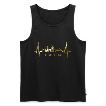 Bochum Herzschlag Bochumer Skyline Heimat Ruhrpott - Männer Premium Bio Tank Top - Schwarz - Vorne - Michal (187cm)