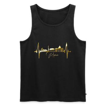 Rome Colosseum Heartbeat Roma Skyline Rome Italy - Men's Premium Organic Tank Top - black - Front - Michal (187cm)