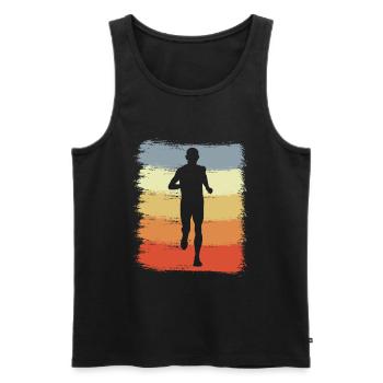 Vintage Runner Sketch - Men's Premium Organic Tank Top - black - Front - AI Model Male 178 light (178cm)