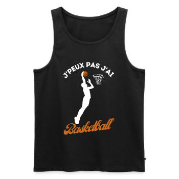 Ich kann nicht, dass ich ein humorvolles Basketballgeschenk habe - Männer Premium Bio Tank Top - Schwarz - Vorne - Michal (187cm)