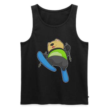 Chat Sauteur à ski Sports d’hiver - Débardeur bio Premium Homme - noir - Devant - Michal (187cm)