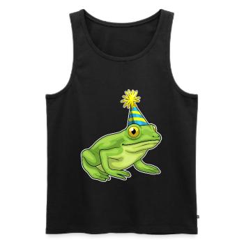 Frosch Geburtstag Partyhut - Männer Premium Bio Tank Top - Schwarz - Vorne - AI Model Male 178 light (178cm)