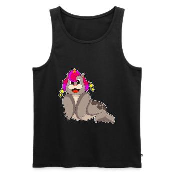 Licorne de phoque - Débardeur bio Premium Homme - noir - Devant - Michal (187cm)