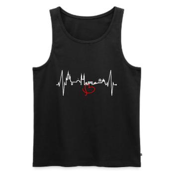 Wiesbaden Skyline Herzschlag Fan Herz Hessen Liebe - Débardeur bio Premium Homme - noir - Devant - AI Model Male 178 light (178cm)