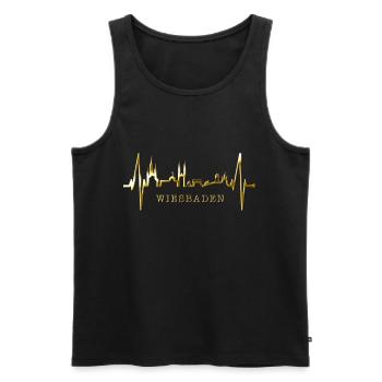 Wiesbaden Skyline Herzschlag Fan Herz Hessen Liebe - Débardeur bio Premium Homme - noir - Devant - AI Model Male 178 light (178cm)