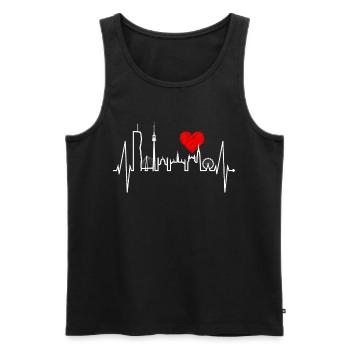 Wien Skyline Herzschlag Österreich Liebe Vienna - Männer Premium Bio Tank Top - Schwarz - Vorne - AI Model Male 178 light (178cm)
