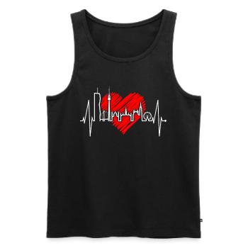 Wien Skyline Herzschlag Österreich Liebe Vienna - Männer Premium Bio Tank Top - Schwarz - Vorne - AI Model Male 178 light (178cm)