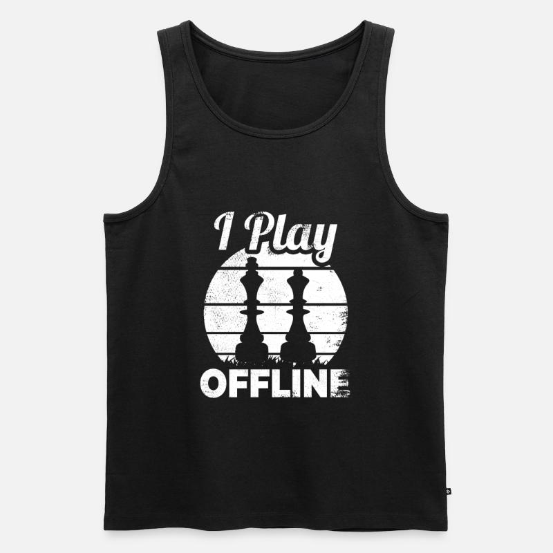 Lustiger Schachspieler Spruch - Männer Premium Bio Tank Top - Schwarz
