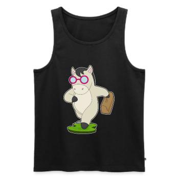 Horse Entrepreneur Briefcase - Men's Premium Organic Tank Top - black - Front - AI Model Male 178 light (178cm)