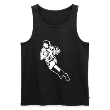 Rugby player - Men's Premium Organic Tank Top - black - Front - AI Model Male 178 light (178cm)