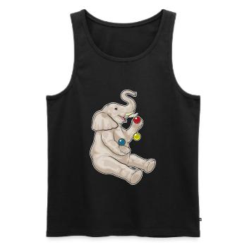 Elephant juggler juggling - Men's Premium Organic Tank Top - black - Front - Michal (187cm)