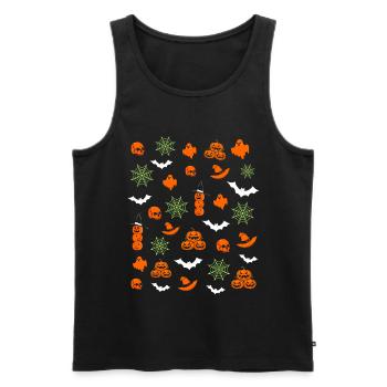 Halloween Patterns - Men's Premium Organic Tank Top - black - Front - AI Model Male 178 light (178cm)